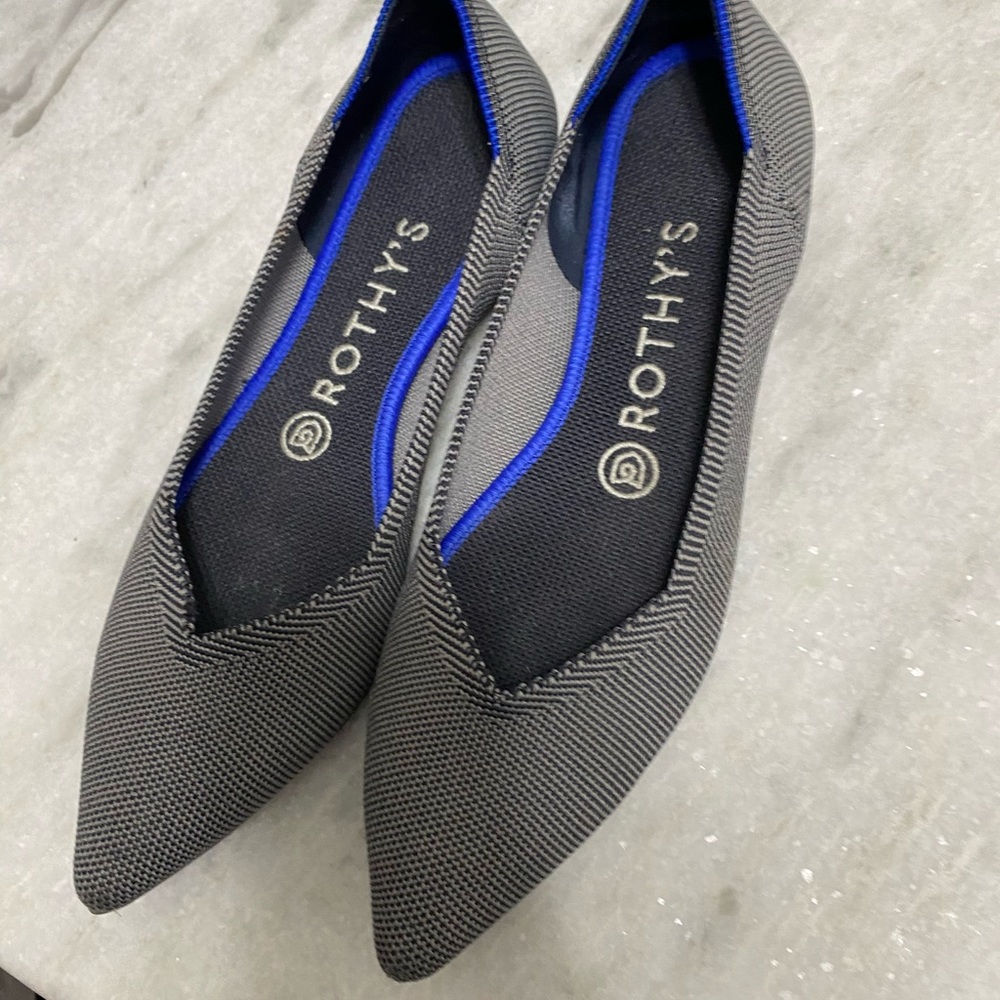 Rothy’s The Point Cloud Grey Birdseye size 8